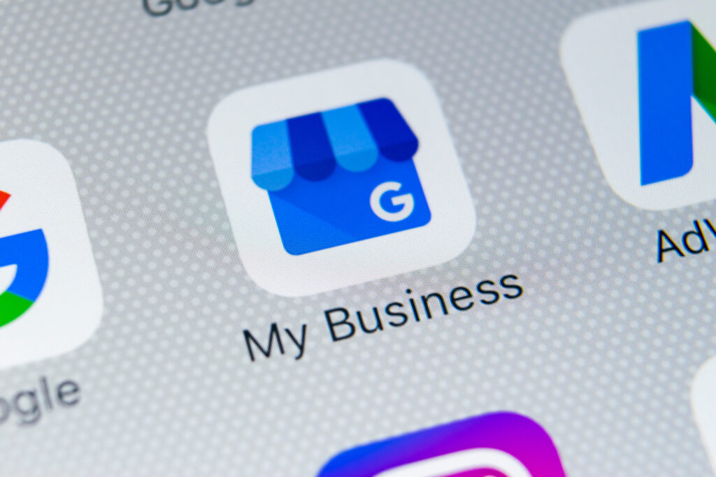 A close-up shot of the Google Business Profile app icon.